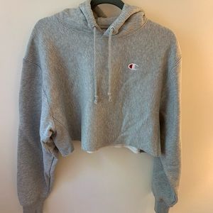 Cropped Grey Champion Hoodie
